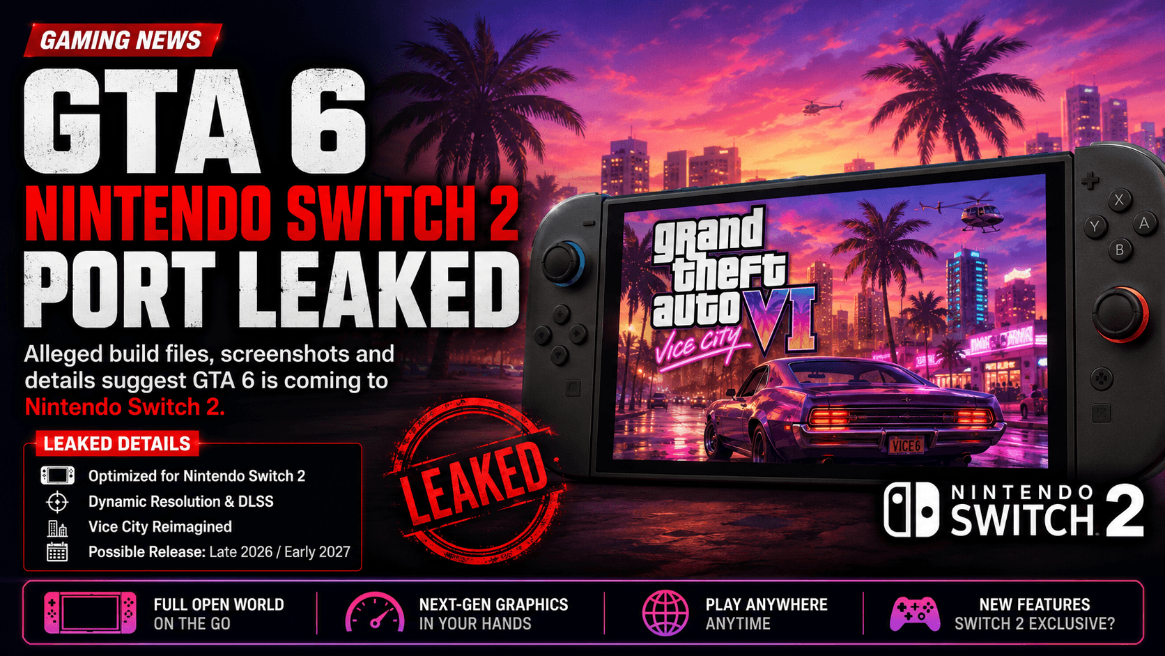GTA 6 on Nintendo Switch 2 — Insider Says It's Actually Happening